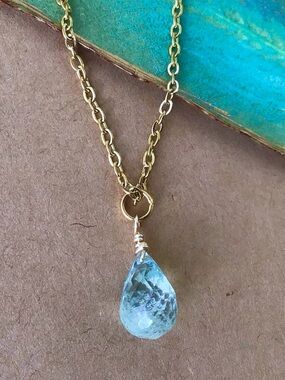 Natural Genuine Aquamarine Necklace Sundance Charm Sale